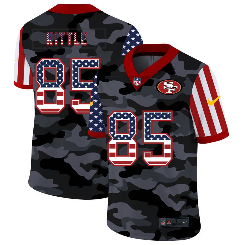 Men San Francisco 49ers #85 Kittle 2020 Nike USA Camo Salute to Service Limited NFL Jerseys->carolina panthers->NFL Jersey